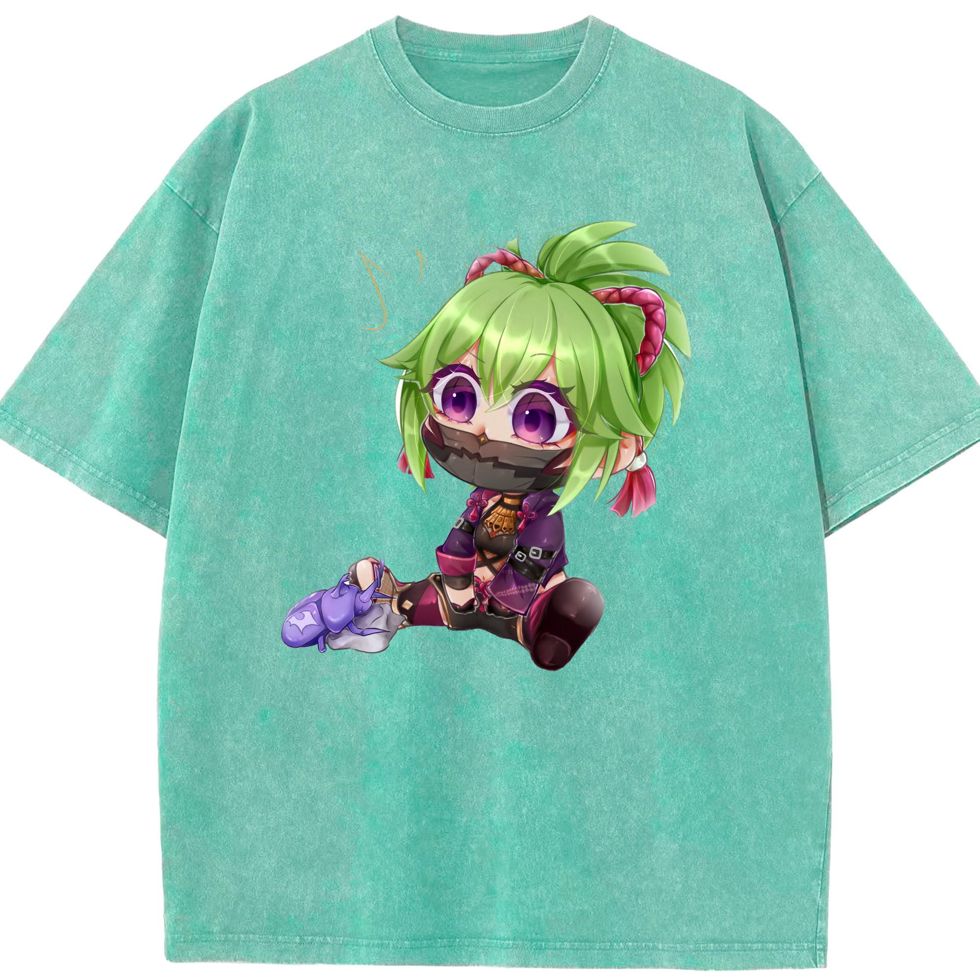 げんし神  久岐忍 くき しのぶ genshin Kuki Shinobu 綿100% ヴィンテージ風 半袖Tシャツ（フロントプリント）